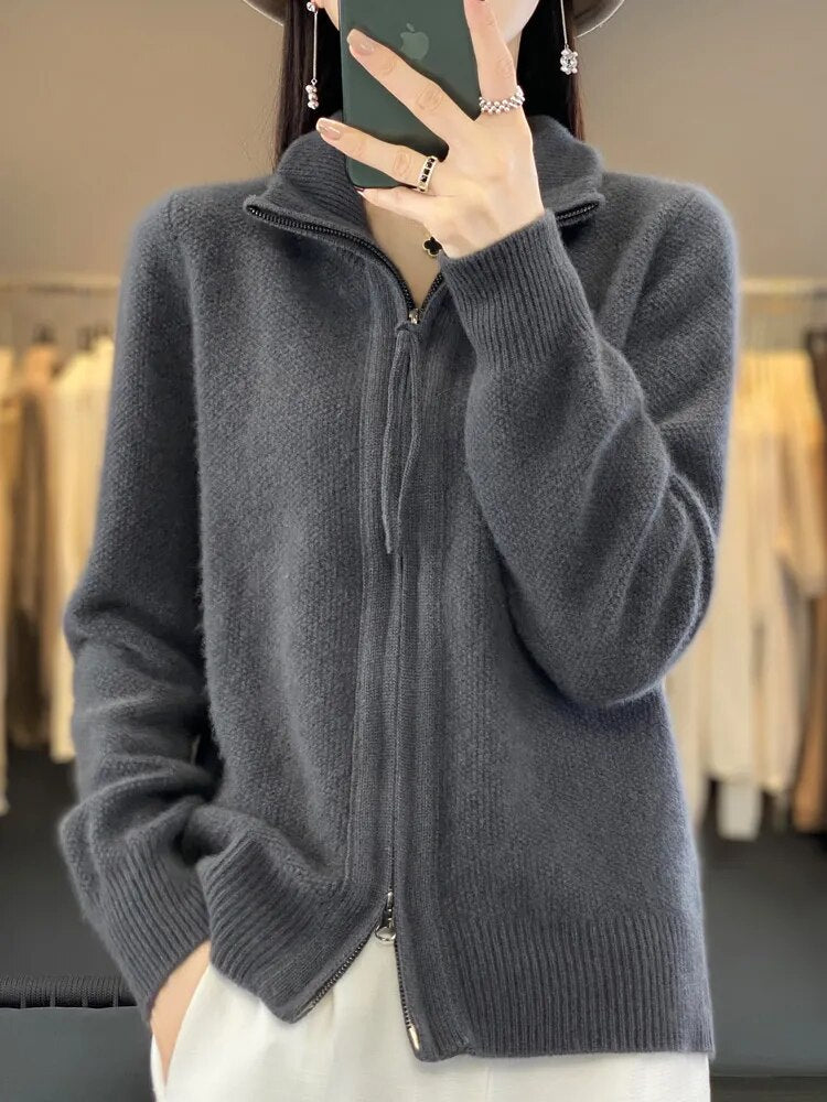 Amelia Cozy Zip-Up Cardigan